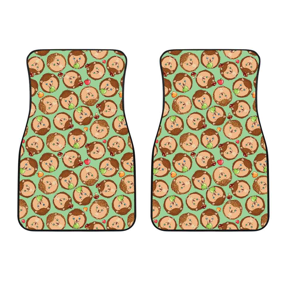 Hedgehog Pattern Print Design 01 Front Car Mats