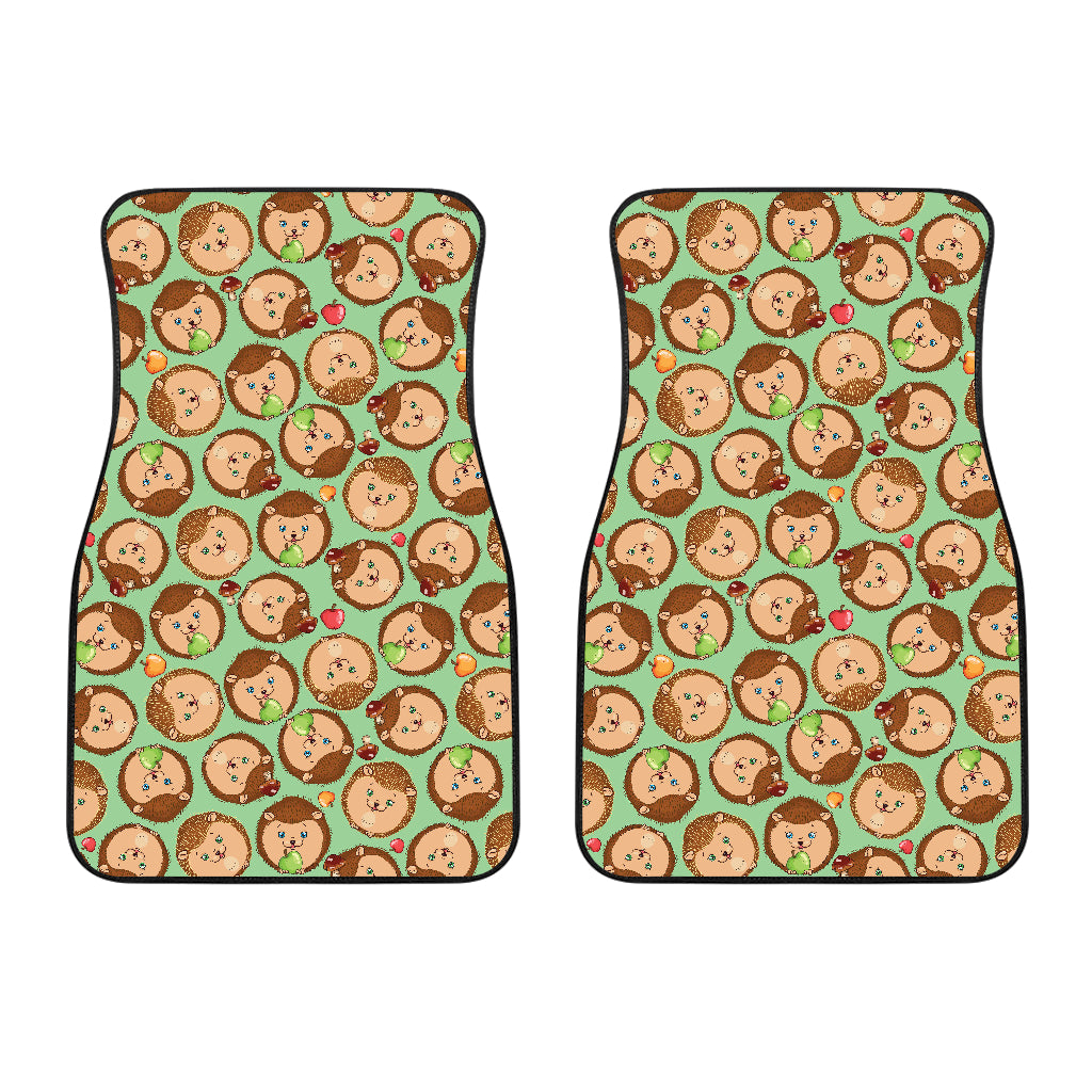 Hedgehog Pattern Print Design 01 Front Car Mats