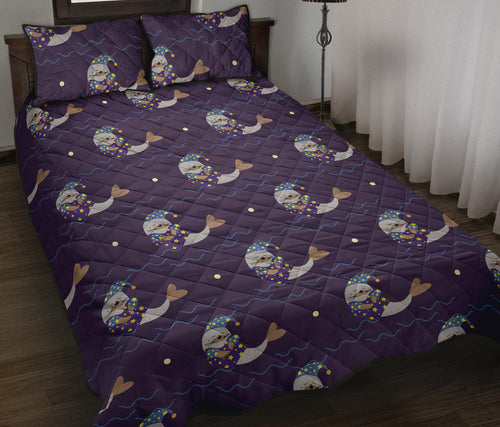 Sleeping Sea Lion Pattern Quilt Bed Set