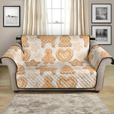 Christmas Ginger Cookie Pattern Loveseat Couch Cover Protector