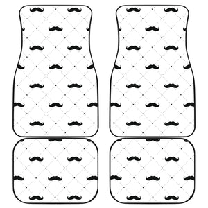 Mustache Beard Pattern Print Design 04 Front and Back Car Mats