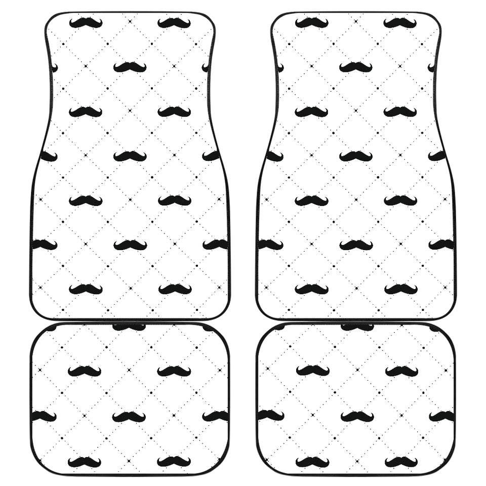 Mustache Beard Pattern Print Design 04 Front and Back Car Mats