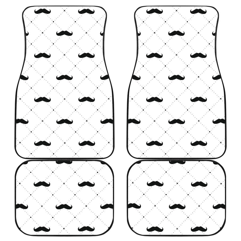 Mustache Beard Pattern Print Design 04 Front and Back Car Mats