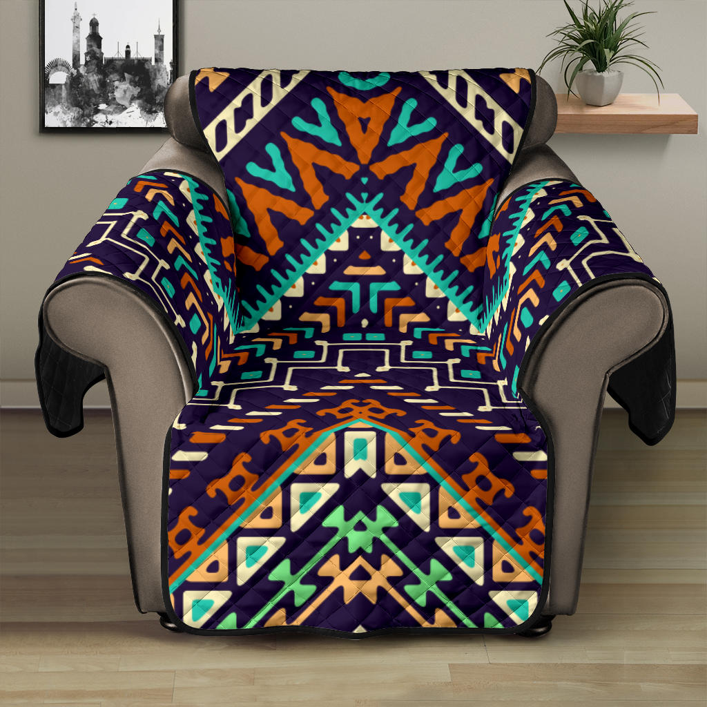 Zigzag Chevron African Afro Dashiki Adinkra Kente Pattern Recliner Cover Protector