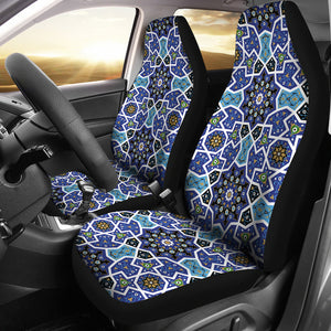 Blue Arabic Morocco Pattern Universal Fit Car Seat Covers