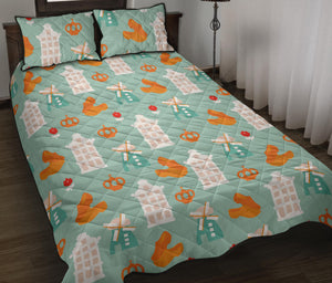 Windmill Pattern Theme Quilt Bed Set