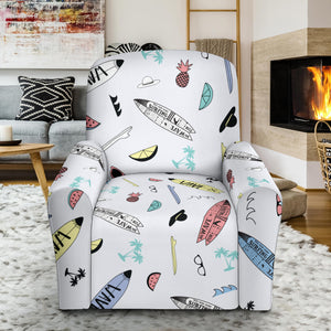 Surfboard Pattern Print Design 01 Recliner Chair Slipcover