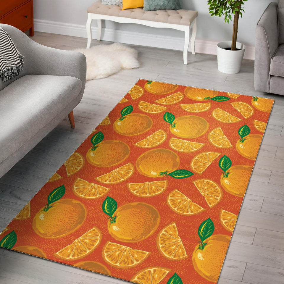 Orange Pattern background Area Rug