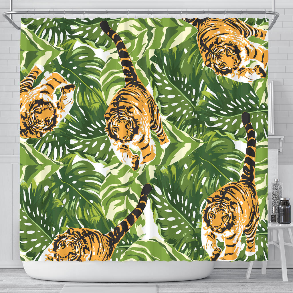 Bengal Tiger Pattern leaves Shower Curtain Fulfilled In US