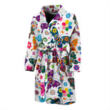 Colorful Butterfly Flower Pattern Men Bathrobe
