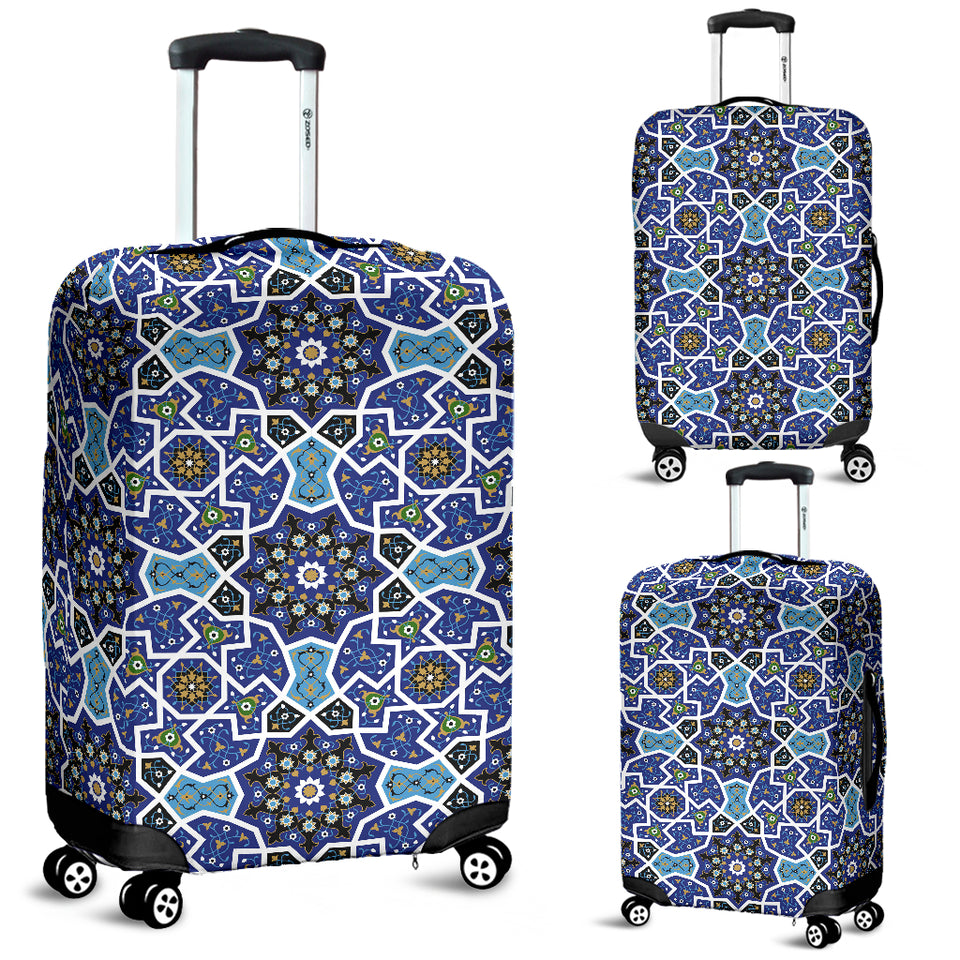 Blue Arabic Morocco Pattern Luggage Covers