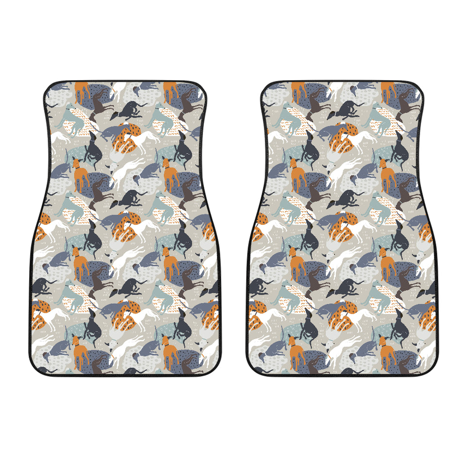 Greyhound Pattern Print Design 04 Front Car Mats