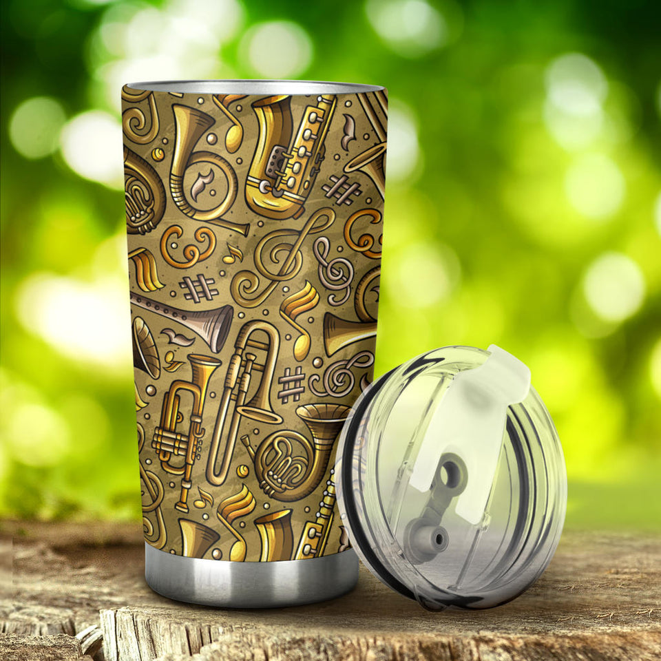 Saxophone Gold Pattern Tumbler