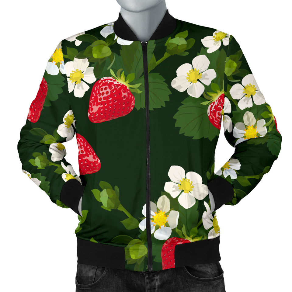 Strawberry Pattern Background Men Bomber Jacket