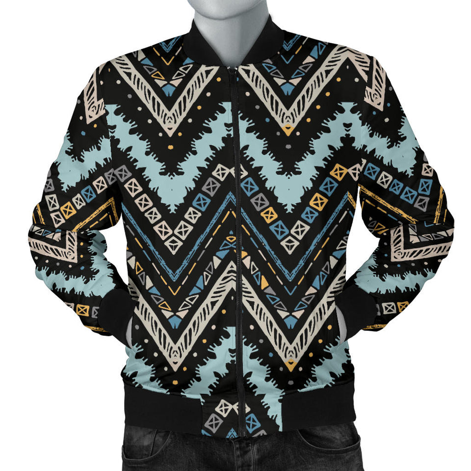 Zigzag Chevron African Afro Dashiki Adinkra Kente Men Bomber Jacket