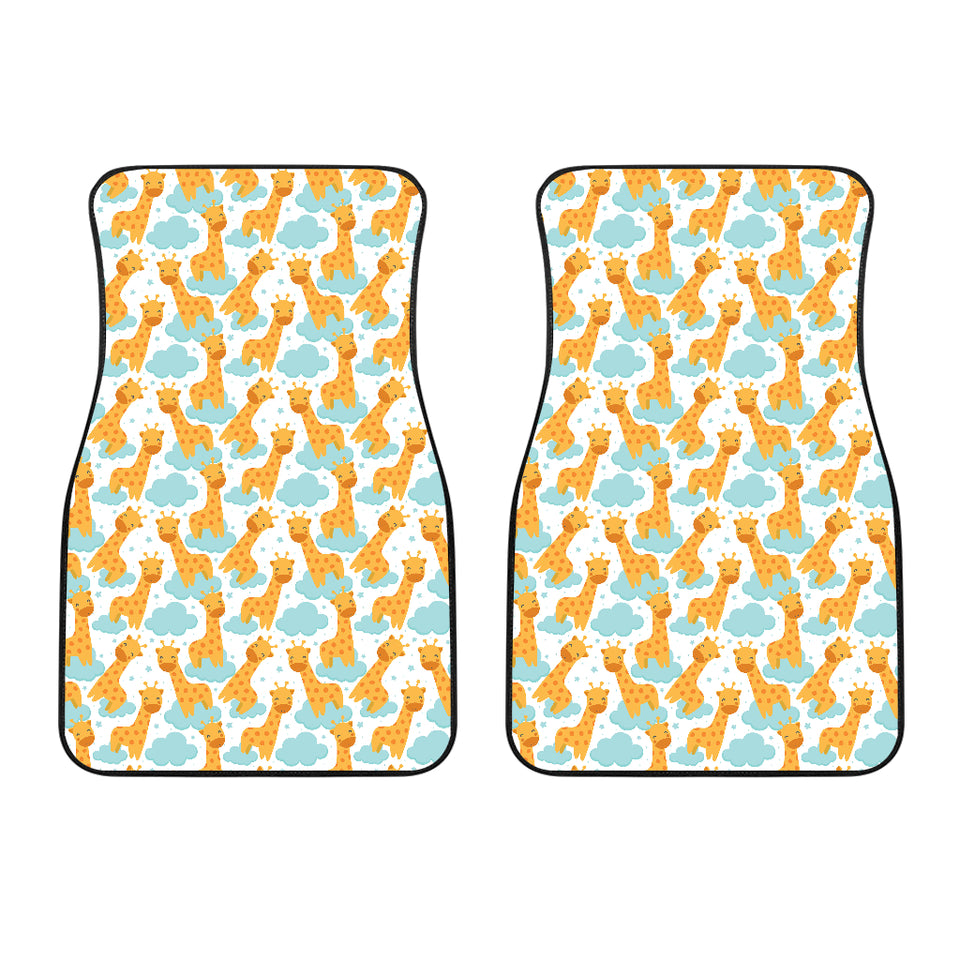 Giraffe Pattern Print Design 05 Front Car Mats