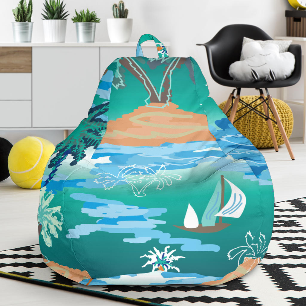 Sailboat Water Color Pattern Bean Bag Cover