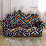 Zigzag Chevron African Afro Dashiki Adinkra Kente Pattern Loveseat Couch Slipcover