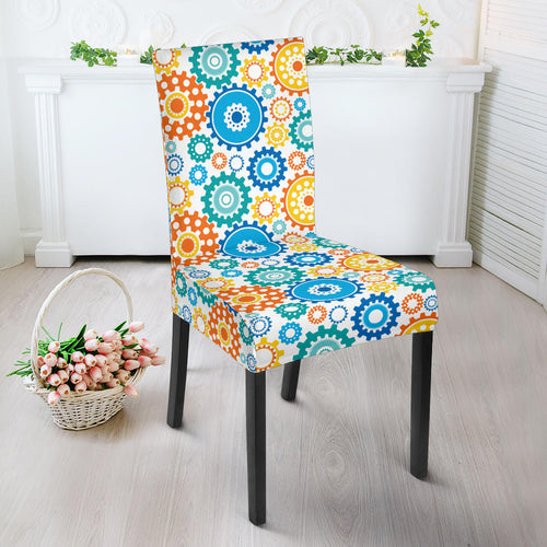 Gear Pattern Print Design 04 Dining Chair Slipcover
