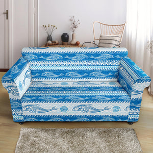 Dolphin Tribal Pattern background Loveseat Couch Slipcover