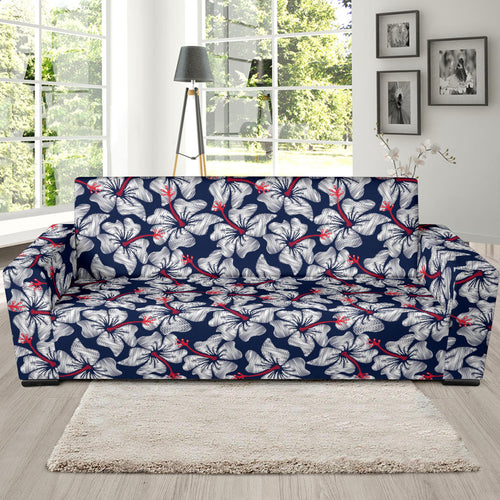 Hibiscus Pattern Print Design 02 Sofa Slipcover