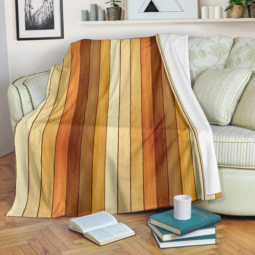 Wood Printed Pattern Print Design 01 Premium Blanket