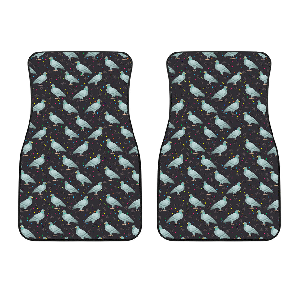 Pigeon Pattern Print Design 01 Front Car Mats