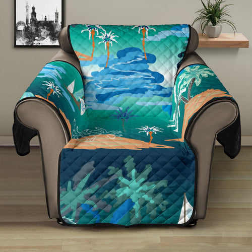 Sailboat Water Color Pattern Recliner Cover Protector