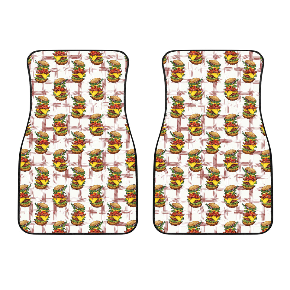 Hamburger Pattern Print Design 03 Front Car Mats