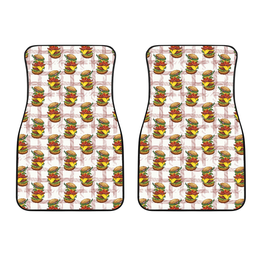 Hamburger Pattern Print Design 03 Front Car Mats