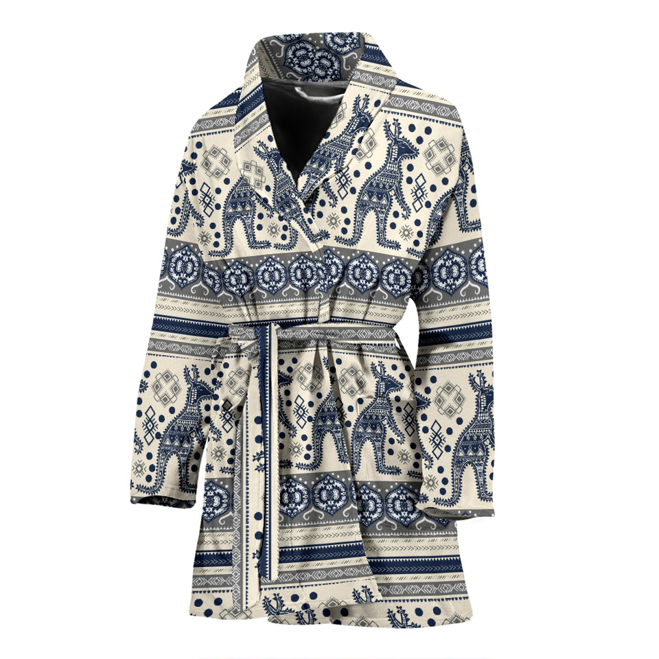 Kangaroo Aboriginal Pattern Ethnic Motifs Women Bathrobe
