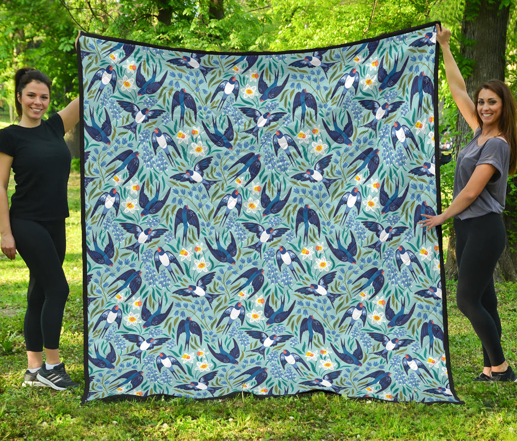 Swallow Pattern Print Design 05 Premium Quilt