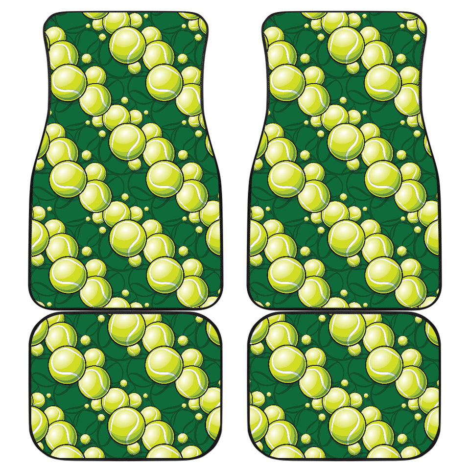 Tennis Pattern Print Design 04 Front and Back Car Mats