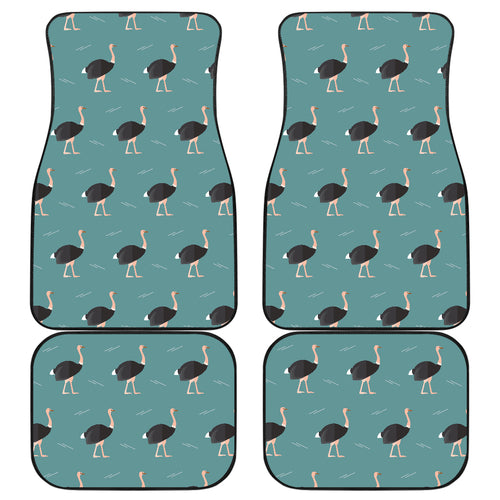 Ostrich Pattern Print Design 01 Front and Back Car Mats