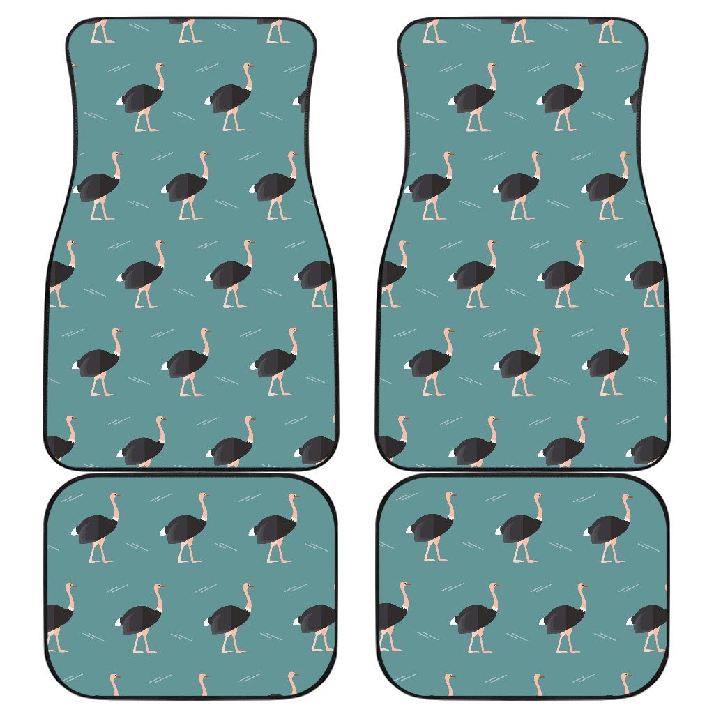 Ostrich Pattern Print Design 01 Front and Back Car Mats