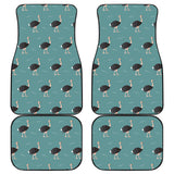 Ostrich Pattern Print Design 01 Front and Back Car Mats