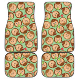 Hedgehog Pattern Print Design 01 Front and Back Car Mats