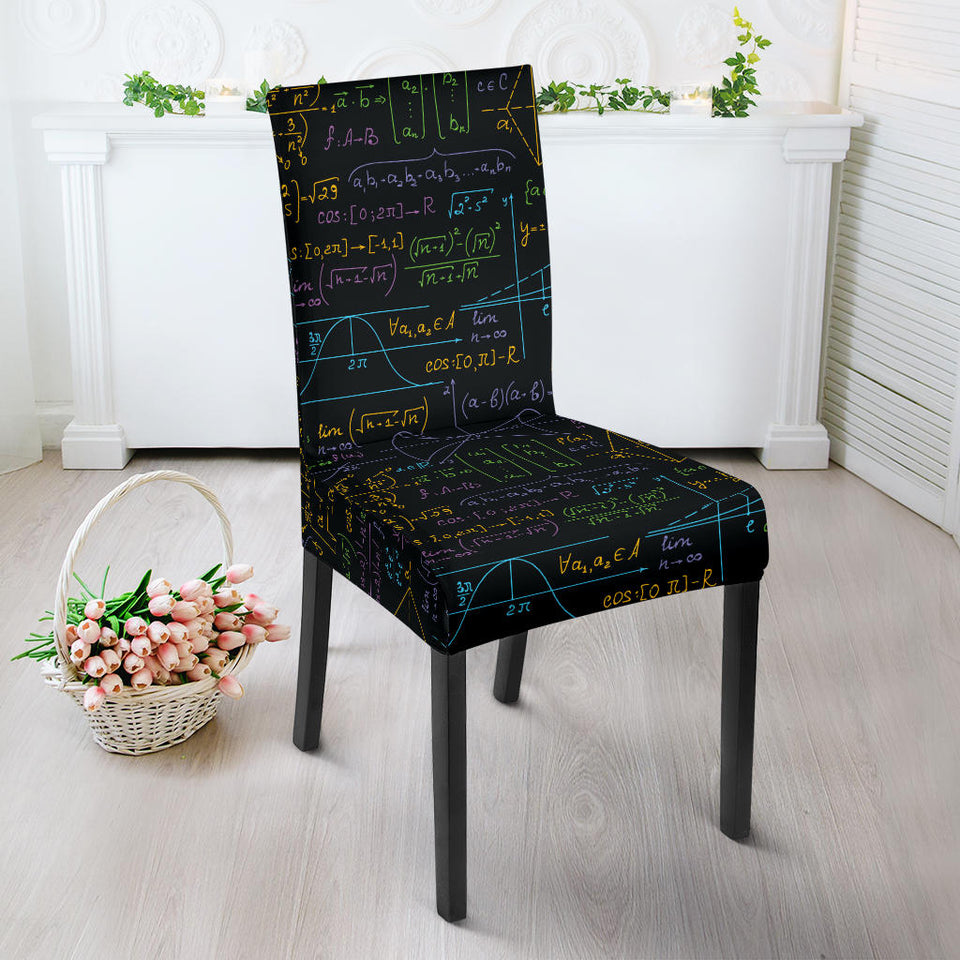 Math Pattern Print Design 01 Dining Chair Slipcover