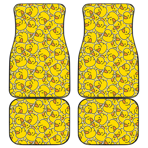 Duck Toy Pattern Print Design 04 Front and Back Car Mats