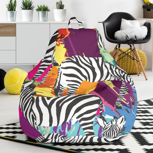 Zebra Colorful Pattern Bean Bag Cover