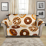 Chocolate Donut Pattern Loveseat Couch Cover Protector