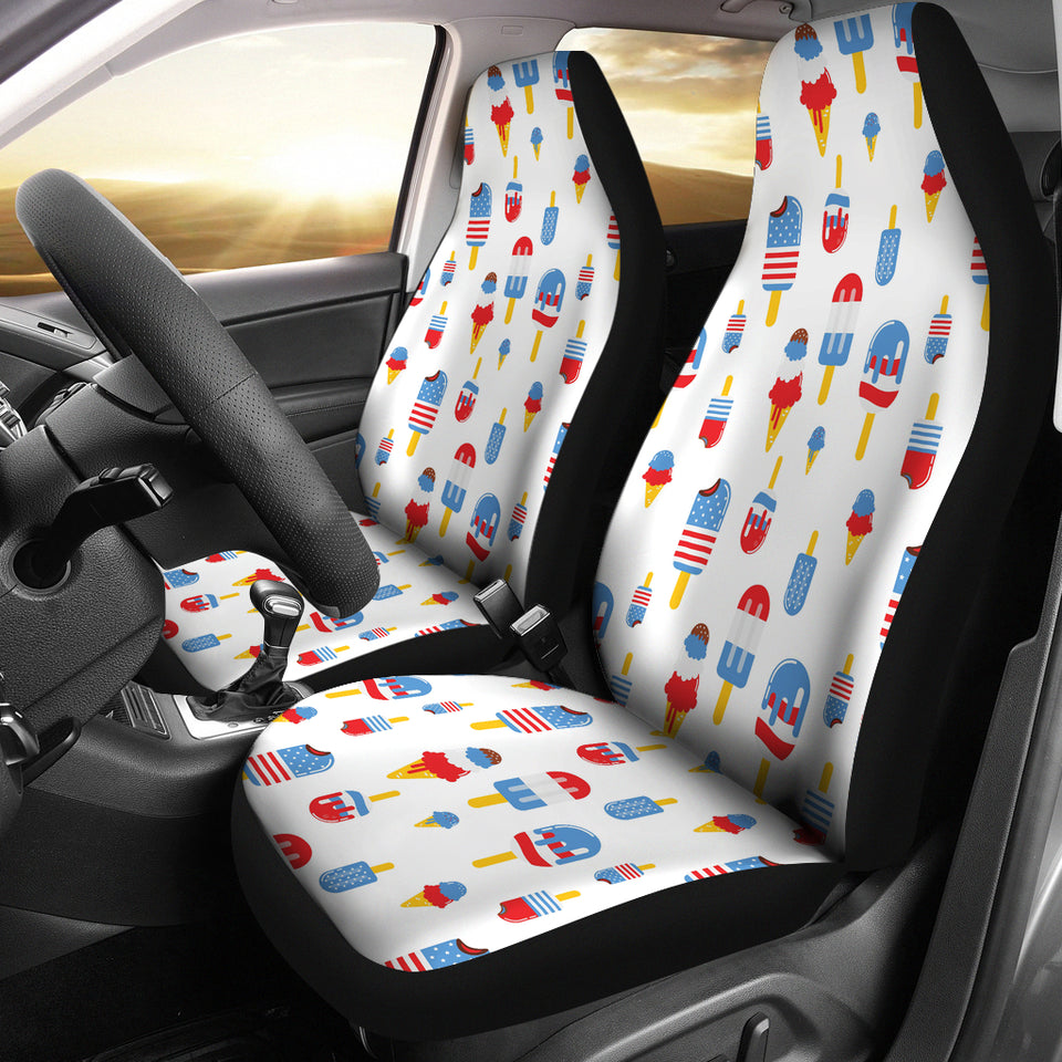 Ice Cream USA Theme Pattern Universal Fit Car Seat Covers