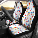 Ice Cream USA Theme Pattern Universal Fit Car Seat Covers