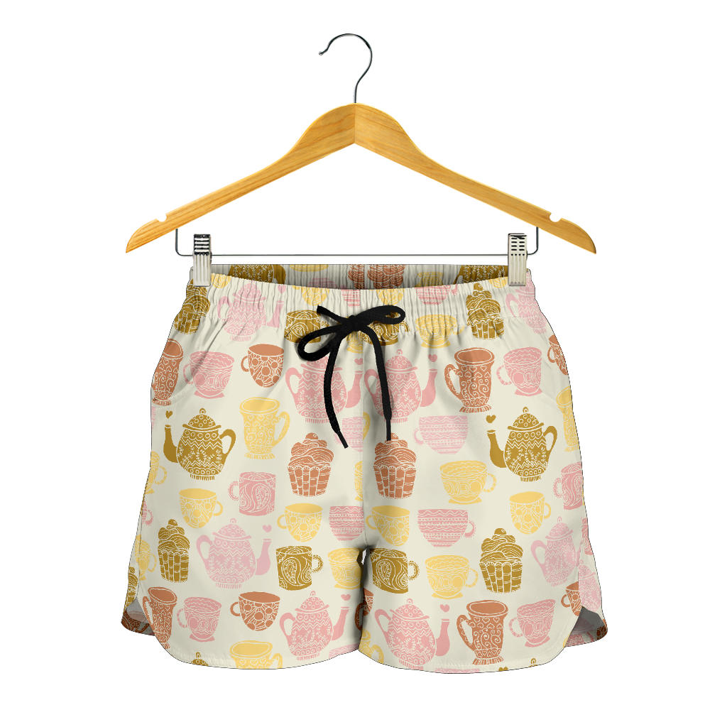 Tea pots Pattern Print Design 02 Women Shorts