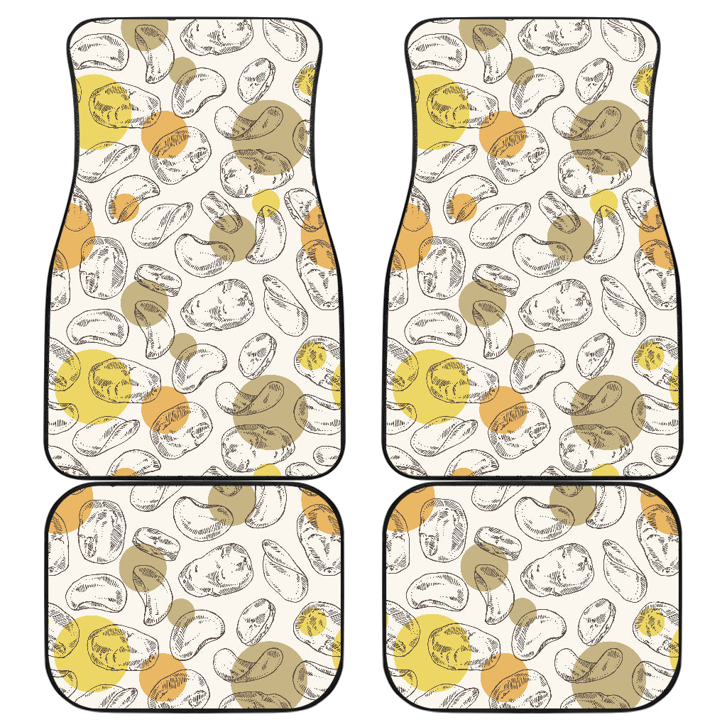 Potato Chips Pattern Print Design 02 Front and Back Car Mats