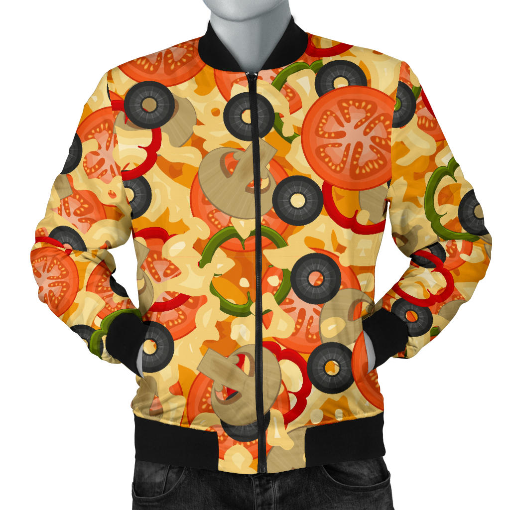 Pizza Texture Pattern Men Bomber Jacket