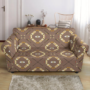 Traditional Boomerang Aboriginal Pattern Loveseat Couch Slipcover