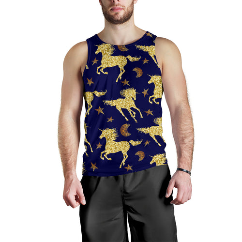 Unicorn Gold Pattern Men Tank Top