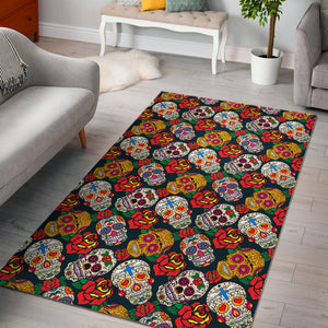 Suger Skull Pattern Background Area Rug