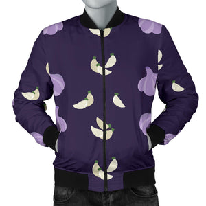 Garlic Pattern Background Theme Men Bomber Jacket